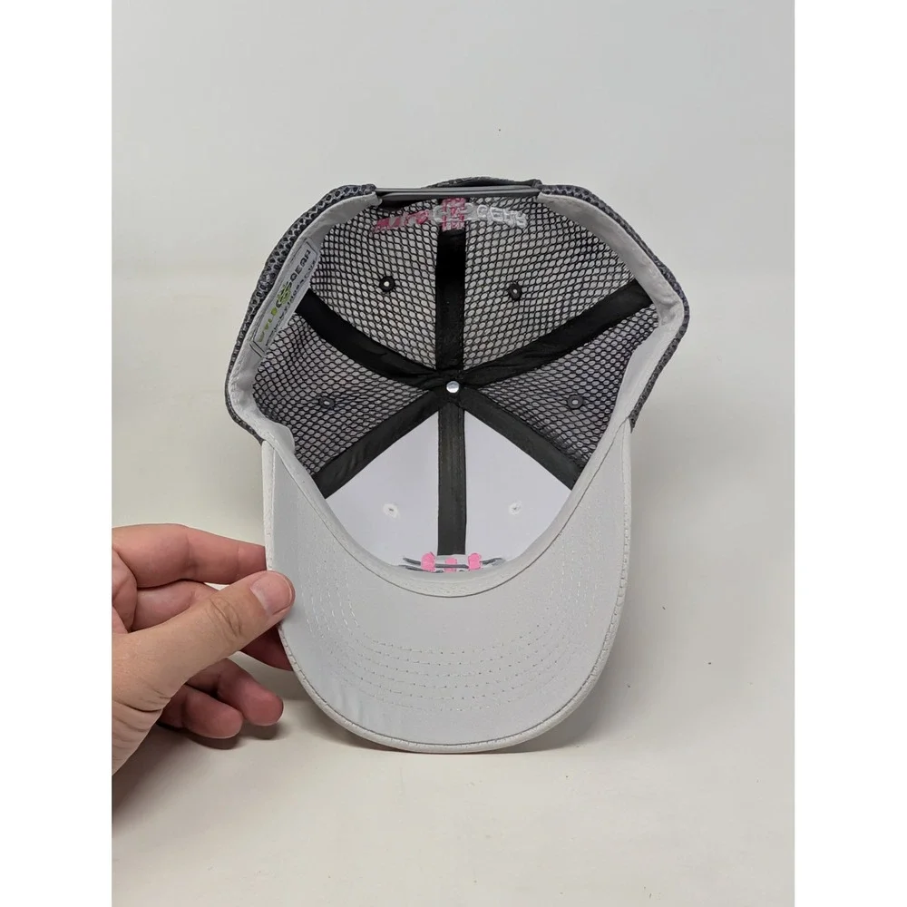 Wyld Gear Trucker Hat White Grey Pink Logo Adjustable Snapback Mesh Meshback Cap